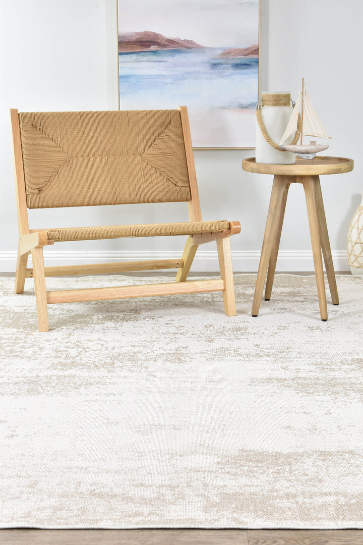 Carmel Cream White Rug - Turkish-inspired indoor/outdoor rug from Treasures of Turkey
