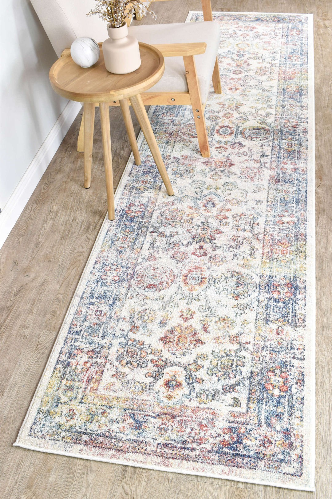 Casablanca Navy Cream Runner - Turkish-inspired modern rug from Treasures of Turkey