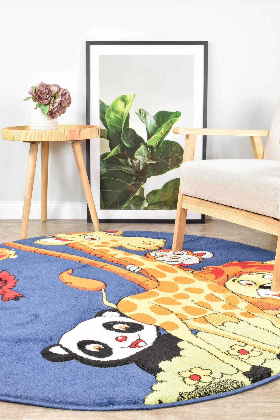 Dream Kids Animal Round Rug - Turkish-inspired kids rug from Treasures of Turkey