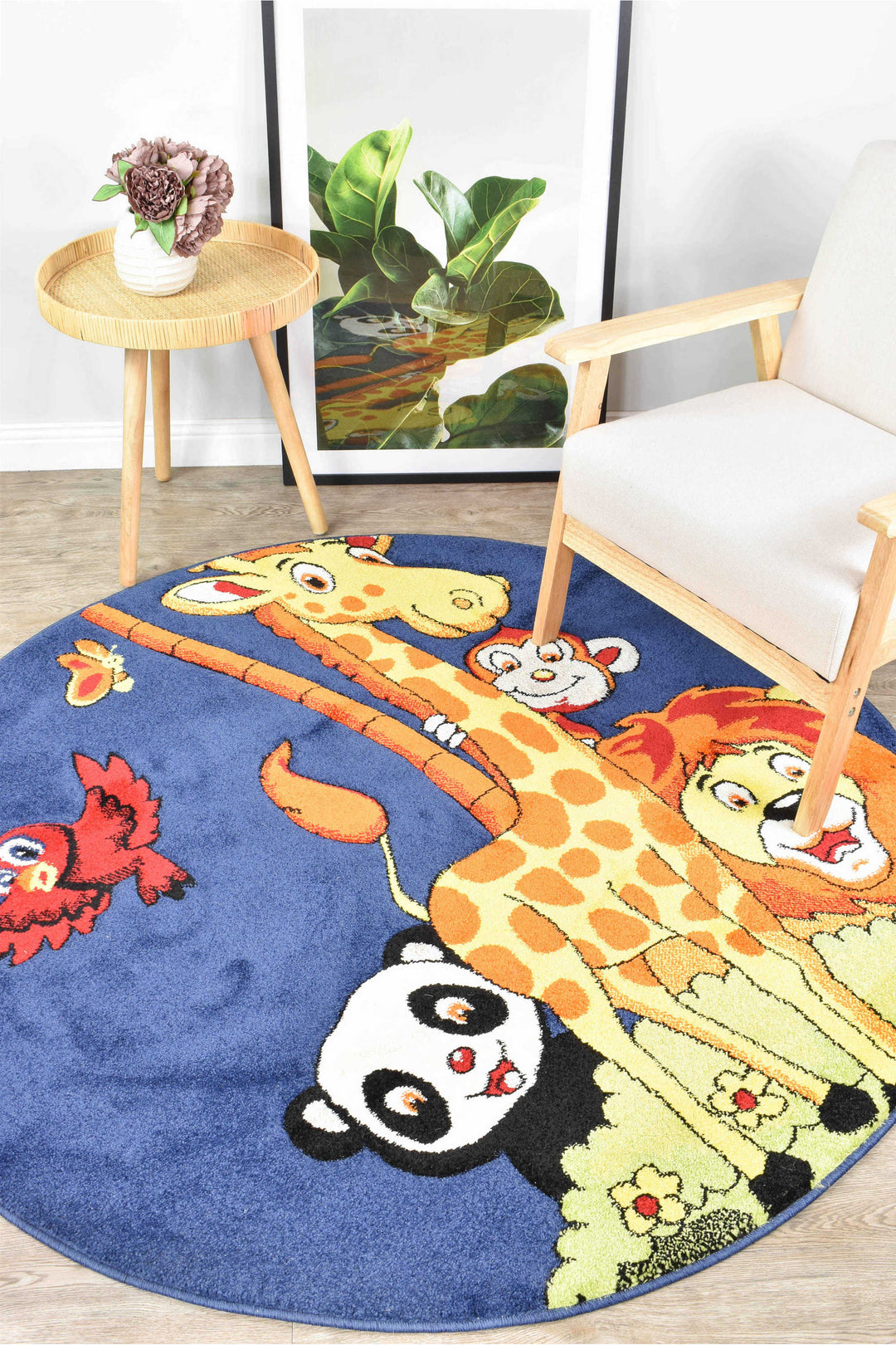 Dream Kids Animal Round Rug - Turkish-inspired kids rug from Treasures of Turkey