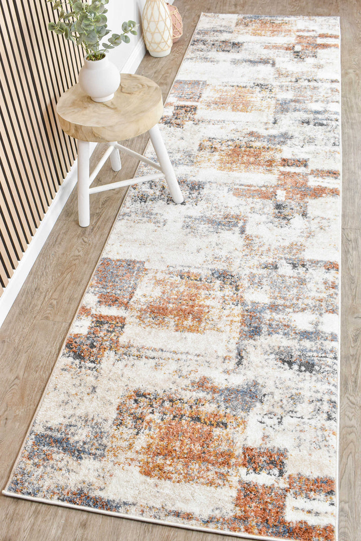 Calypso Glyphs Blue Terracotta Contemporary Modern Rug – Treasures of Turkey Australia