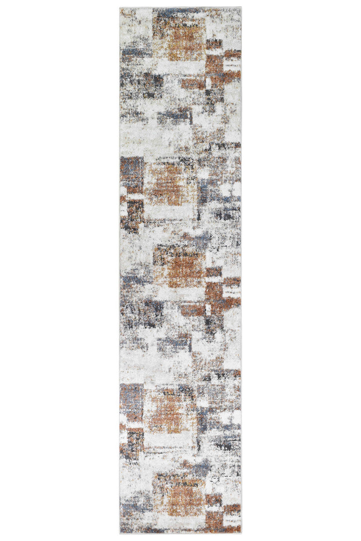 Calypso Glyphs Blue Terracotta Contemporary Modern Rug – Treasures of Turkey Australia