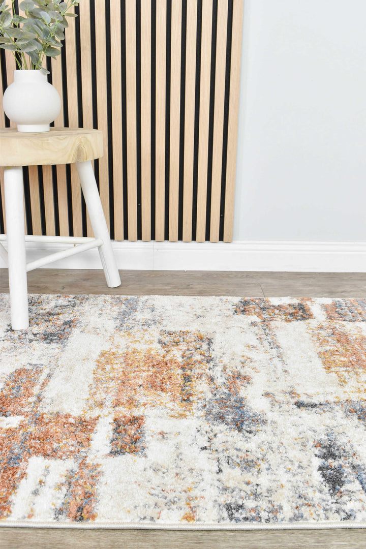 Calypso Glyphs Blue Terracotta Contemporary Modern Rug – Treasures of Turkey Australia