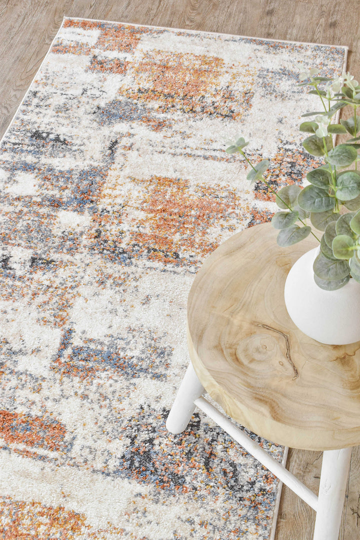 Calypso Glyphs Blue Terracotta Contemporary Modern Rug – Treasures of Turkey Australia