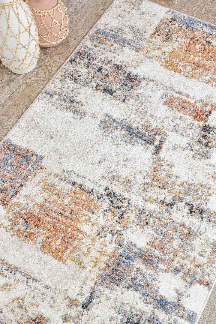 Calypso Glyphs Blue Terracotta Contemporary Modern Rug – Treasures of Turkey Australia
