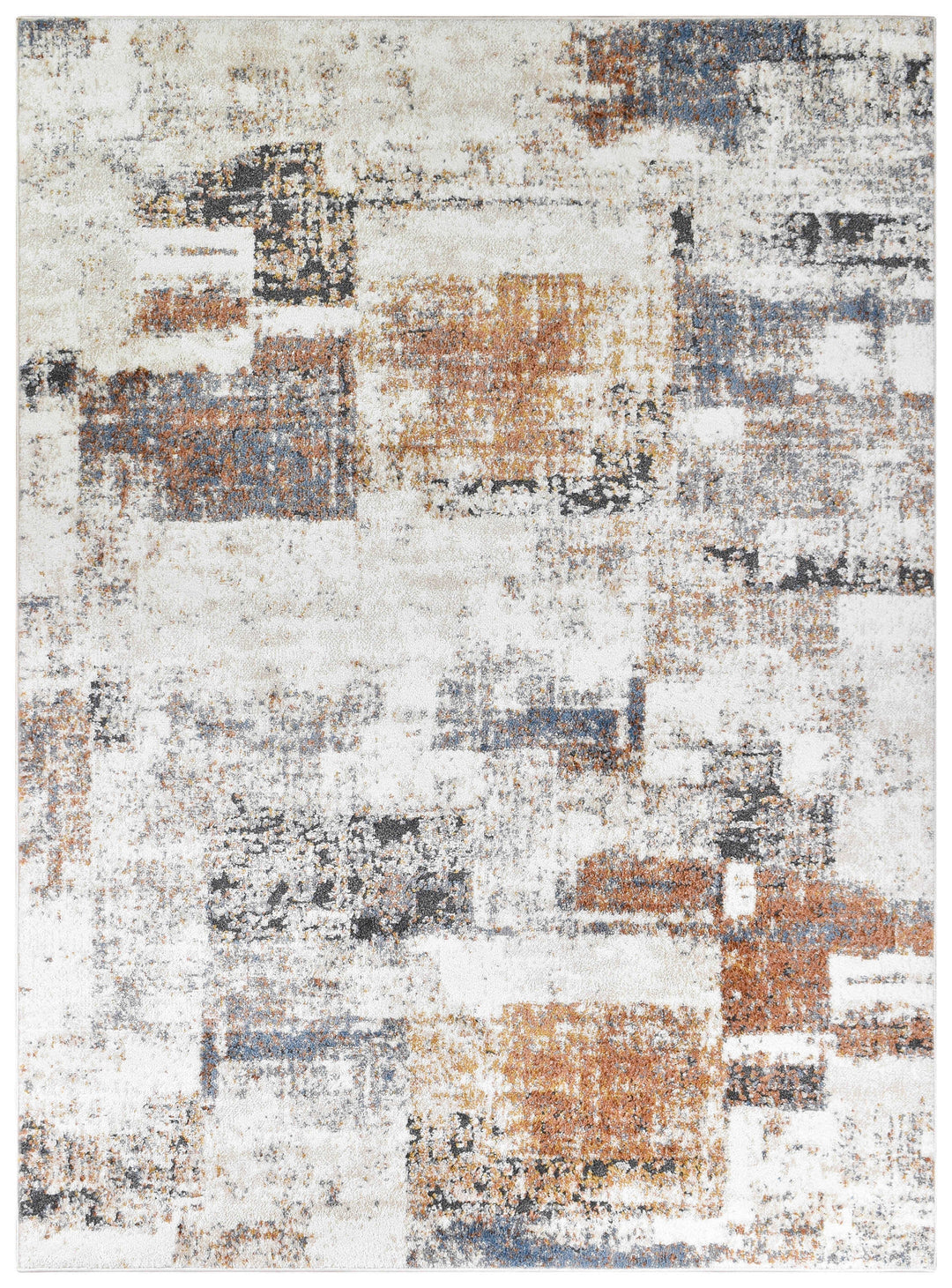 Calypso Glyphs Blue Terracotta Contemporary Modern Rug – Treasures of Turkey Australia
