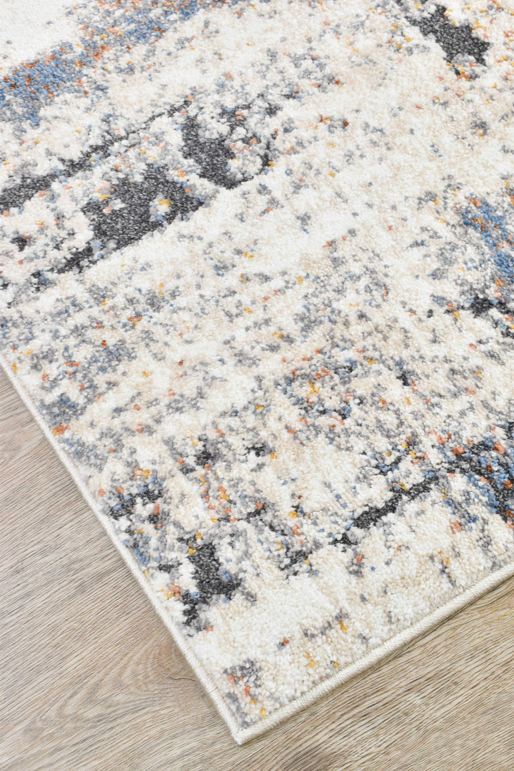 Calypso Glyphs Blue Terracotta Contemporary Modern Rug – Treasures of Turkey Australia