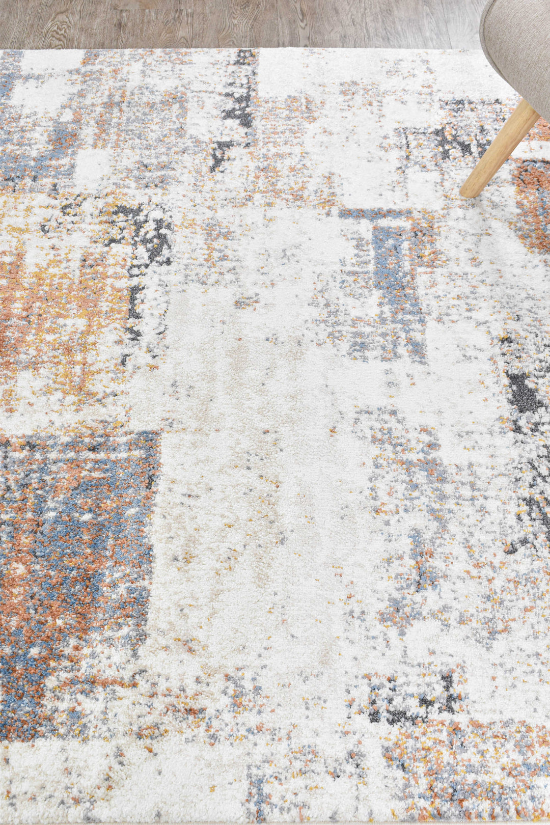 Calypso Glyphs Blue Terracotta Contemporary Modern Rug – Treasures of Turkey Australia