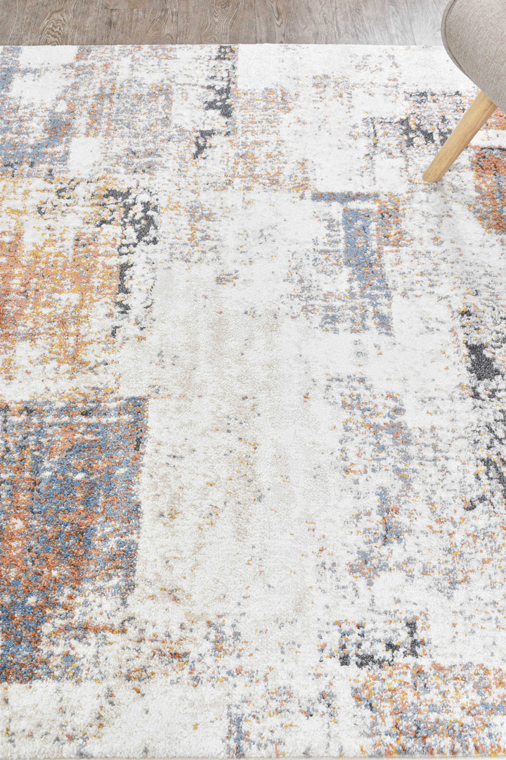 Calypso Glyphs Blue Terracotta Contemporary Modern Rug – Treasures of Turkey Australia
