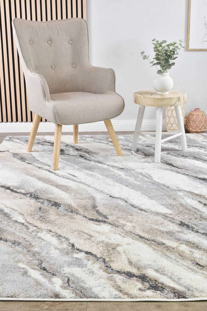 Opulent Radiance Cream Grey Contemporary Modern Rug – Treasures of Turkey Australia