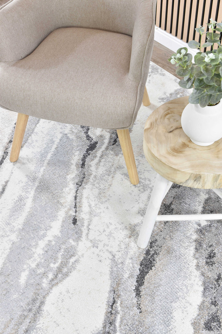 Opulent Radiance Cream Grey Contemporary Modern Rug – Treasures of Turkey Australia