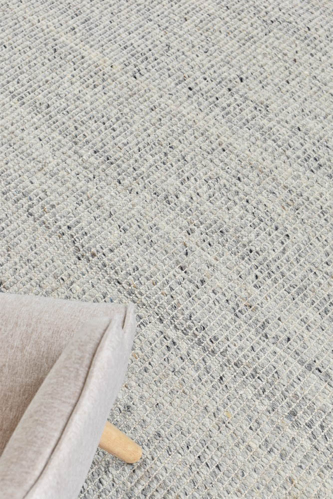 Parko Wool Ivory Grey Rug - Turkish-inspired flatweave rug from Treasures of Turkey