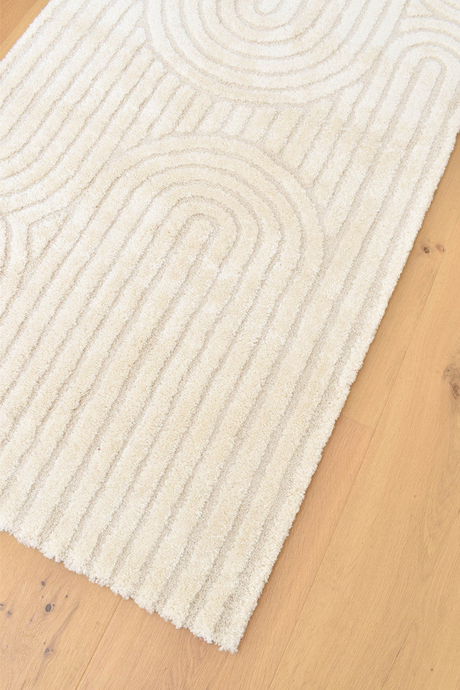 Coco Arch Antique White Hallway Runner - Turkish-inspired modern rug from Treasures of Turkey