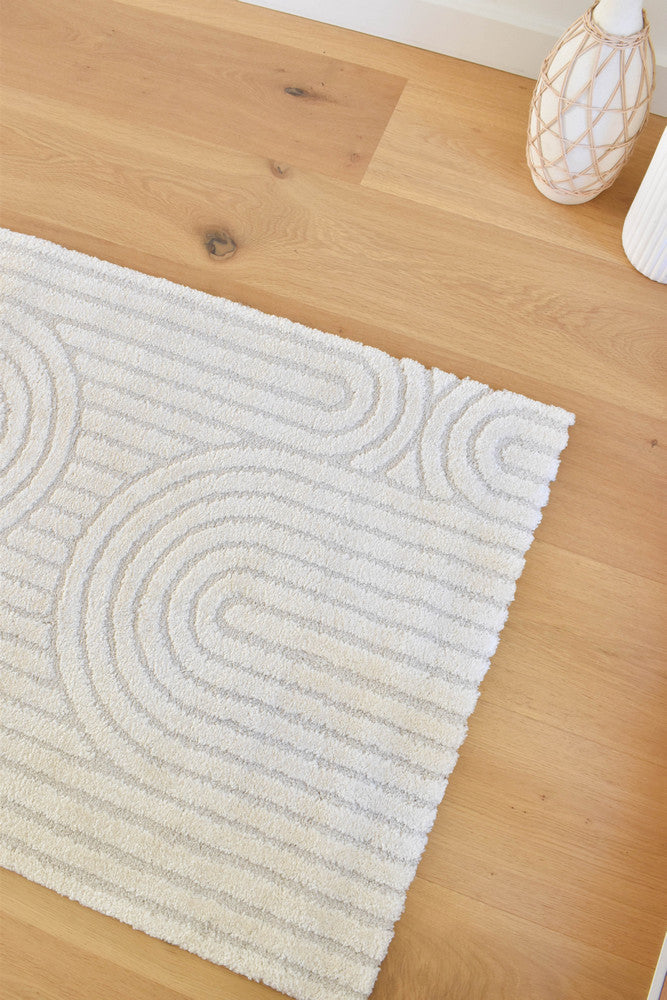 Coco Arch Antique White Modern Rug - Turkish-inspired modern rug from Treasures of Turkey