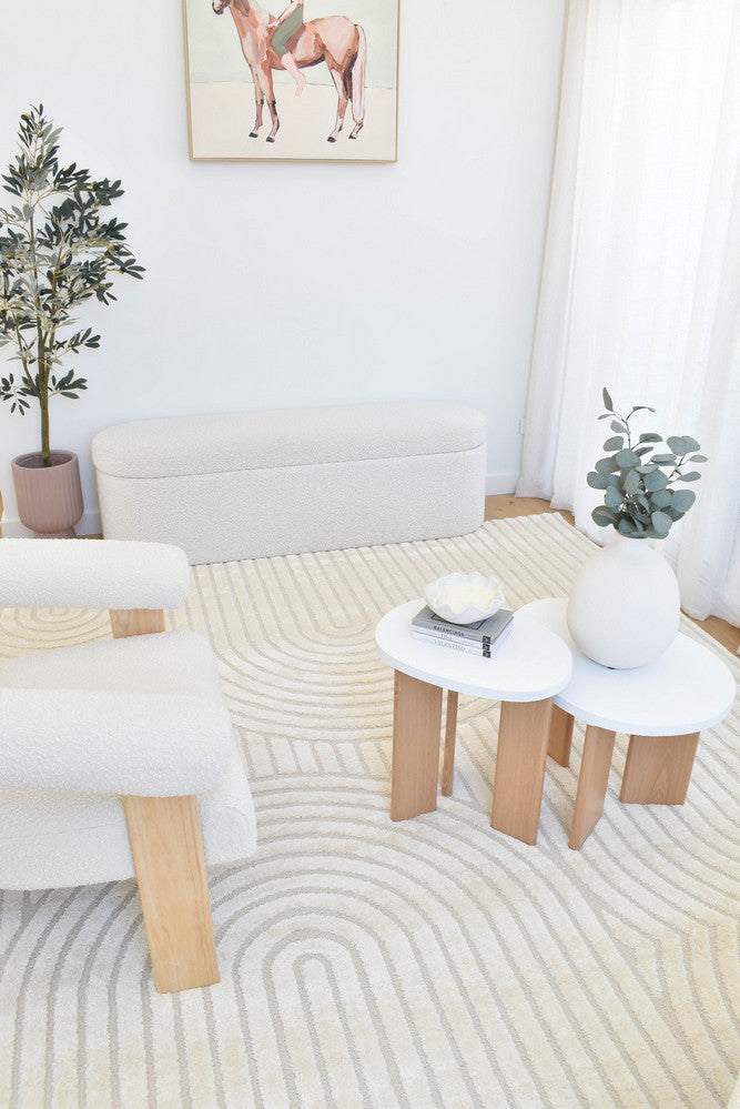 Coco Arch Antique White Modern Rug - Turkish-inspired modern rug from Treasures of Turkey