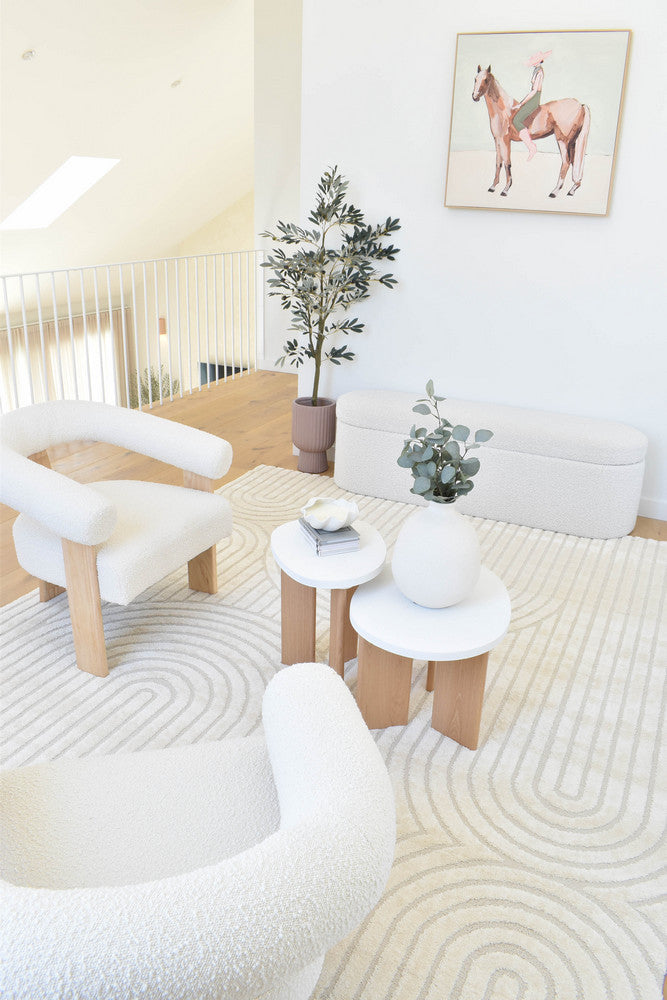 Coco Arch Antique White Modern Rug - Turkish-inspired modern rug from Treasures of Turkey
