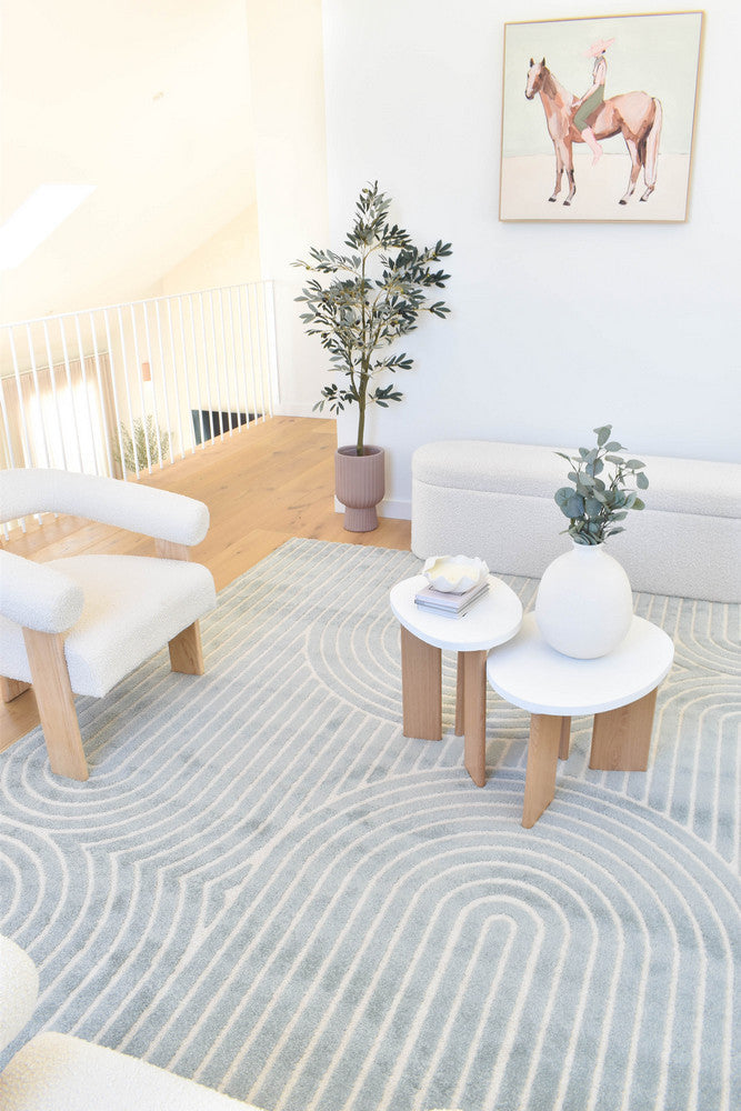 Coco Arch Blue Haze Modern Rug - Turkish-inspired modern rug from Treasures of Turkey