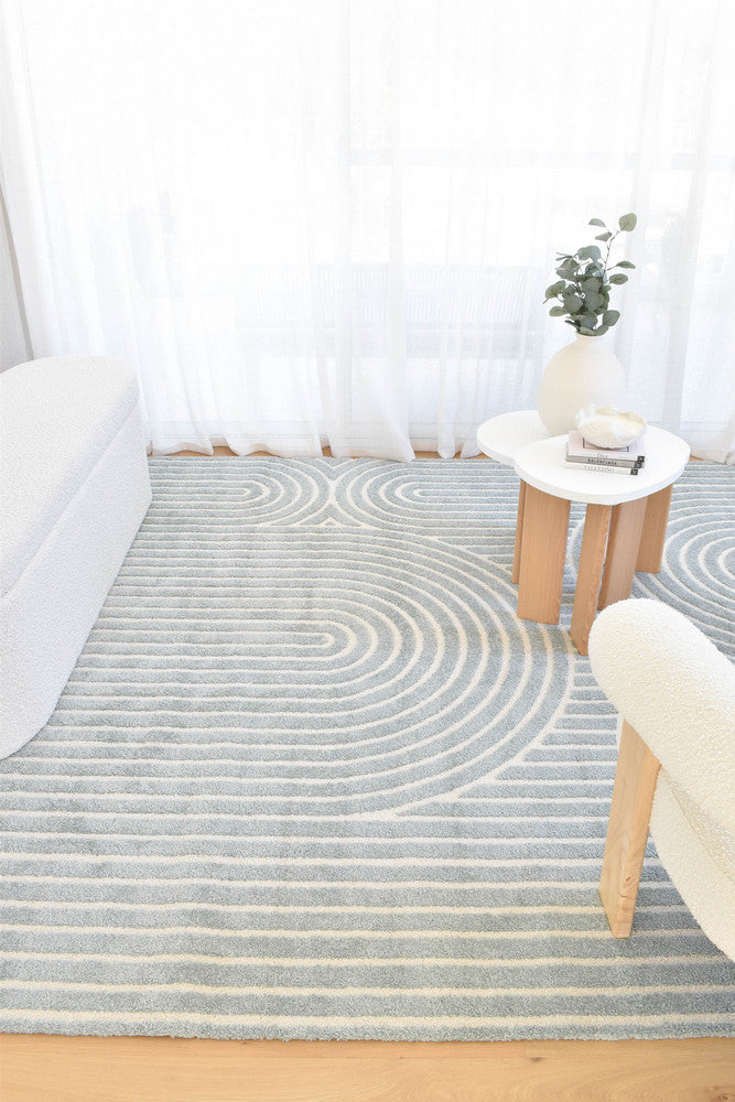 Coco Arch Blue Haze Modern Rug - Turkish-inspired modern rug from Treasures of Turkey