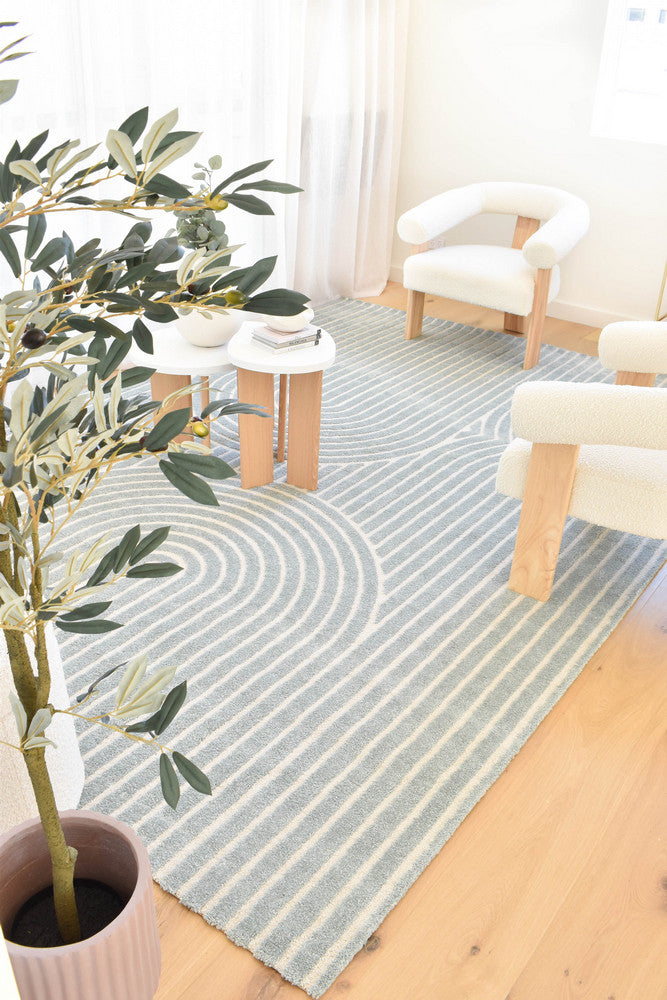 Coco Arch Blue Haze Modern Rug - Turkish-inspired modern rug from Treasures of Turkey