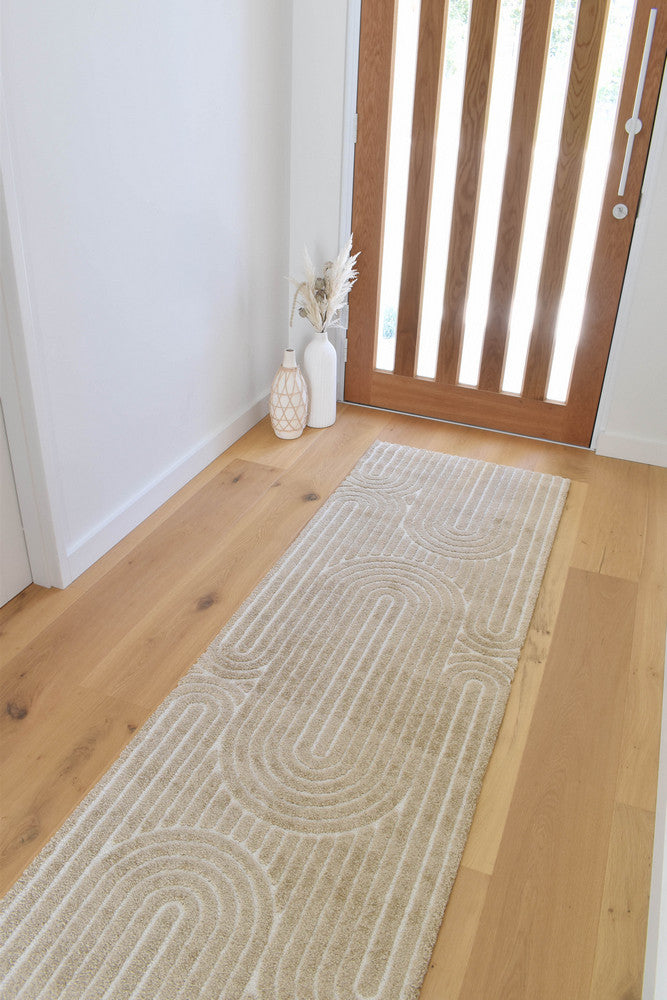 Coco Arch Cocoa Hallway Runner - Turkish-inspired modern rug from Treasures of Turkey