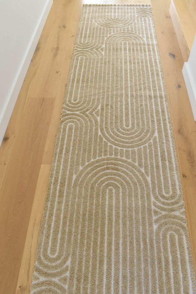Coco Arch Cocoa Hallway Runner - Turkish-inspired modern rug from Treasures of Turkey