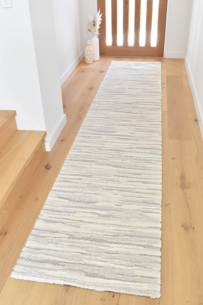 Coco Stripe Cream Hallway Runner - Turkish-inspired modern rug from Treasures of Turkey