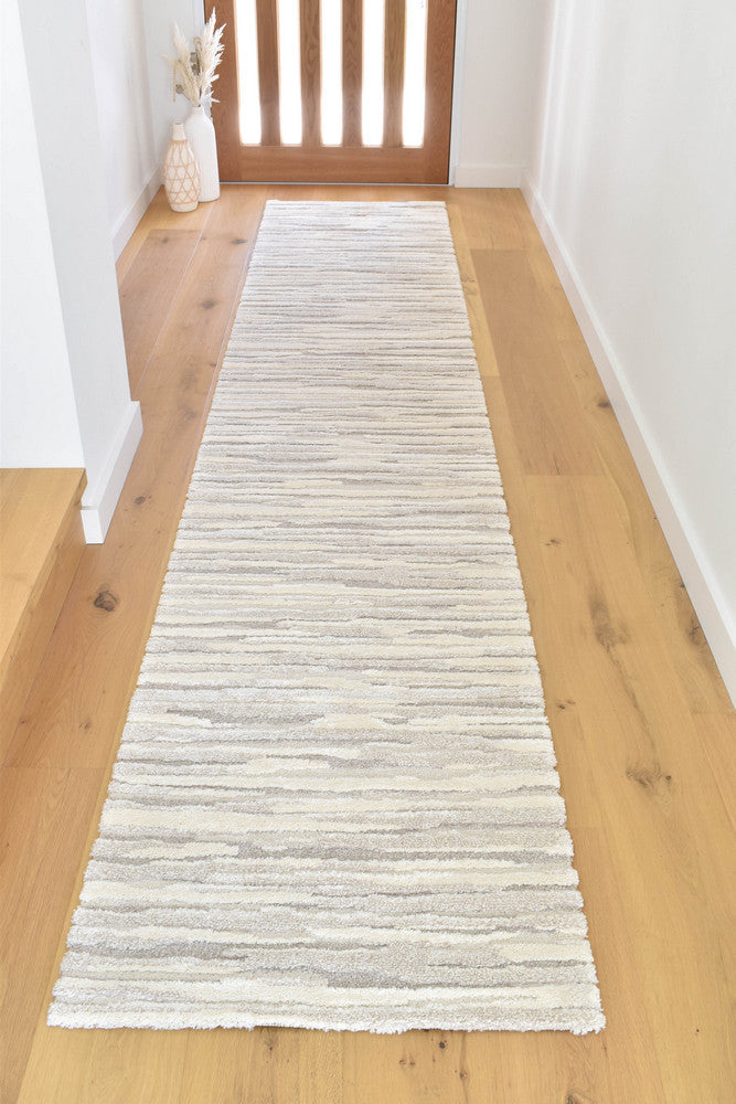 Coco Stripe Cream Hallway Runner - Turkish-inspired modern rug from Treasures of Turkey