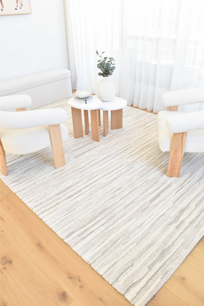 Coco Stripe Cream Modern Rug - Turkish-inspired modern rug from Treasures of Turkey