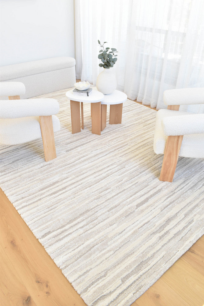 Coco Stripe Cream Modern Rug - Turkish-inspired modern rug from Treasures of Turkey