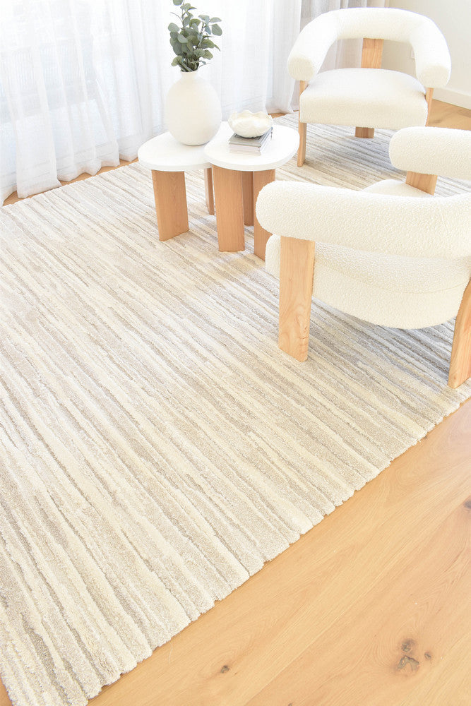 Coco Stripe Cream Modern Rug – Treasures of Turkey