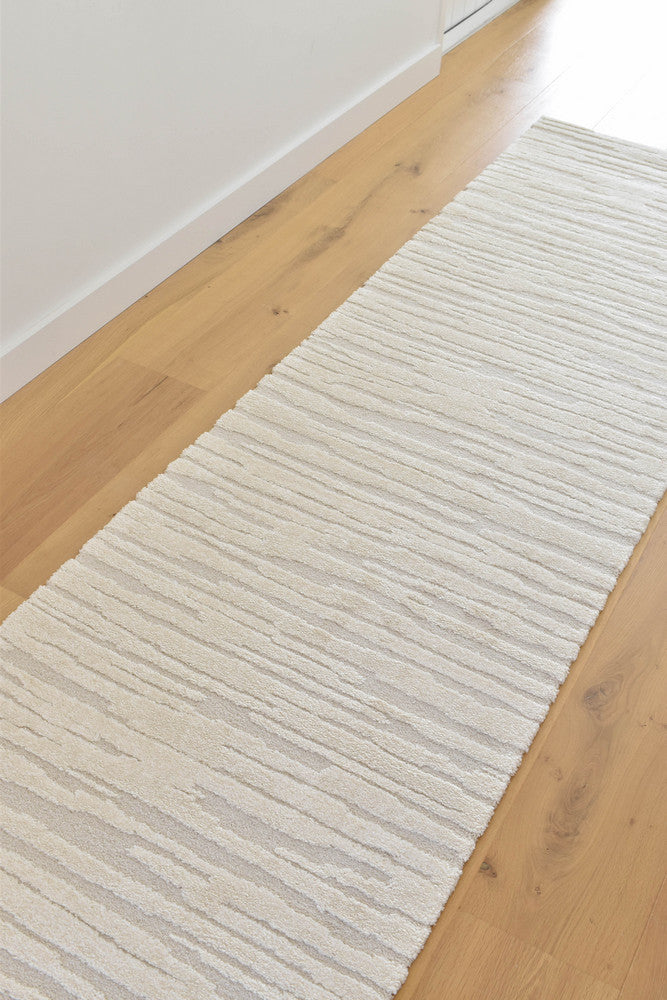 Coco Stripe Latte Hallway Runner - Turkish-inspired modern rug from Treasures of Turkey