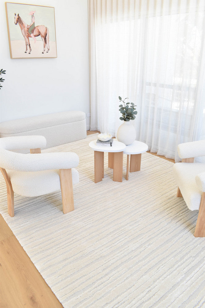Coco Stripe Latte Modern Rug - Turkish-inspired modern rug from Treasures of Turkey