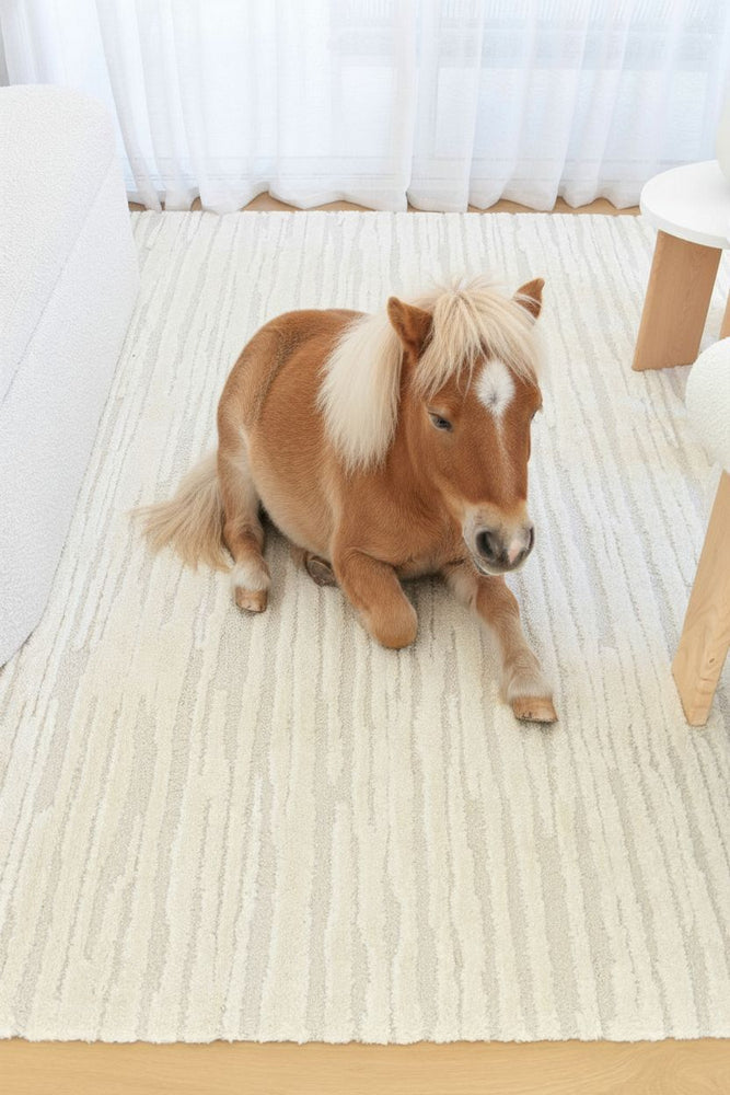 Coco Stripe Latte Modern Rug - Turkish-inspired modern rug from Treasures of Turkey
