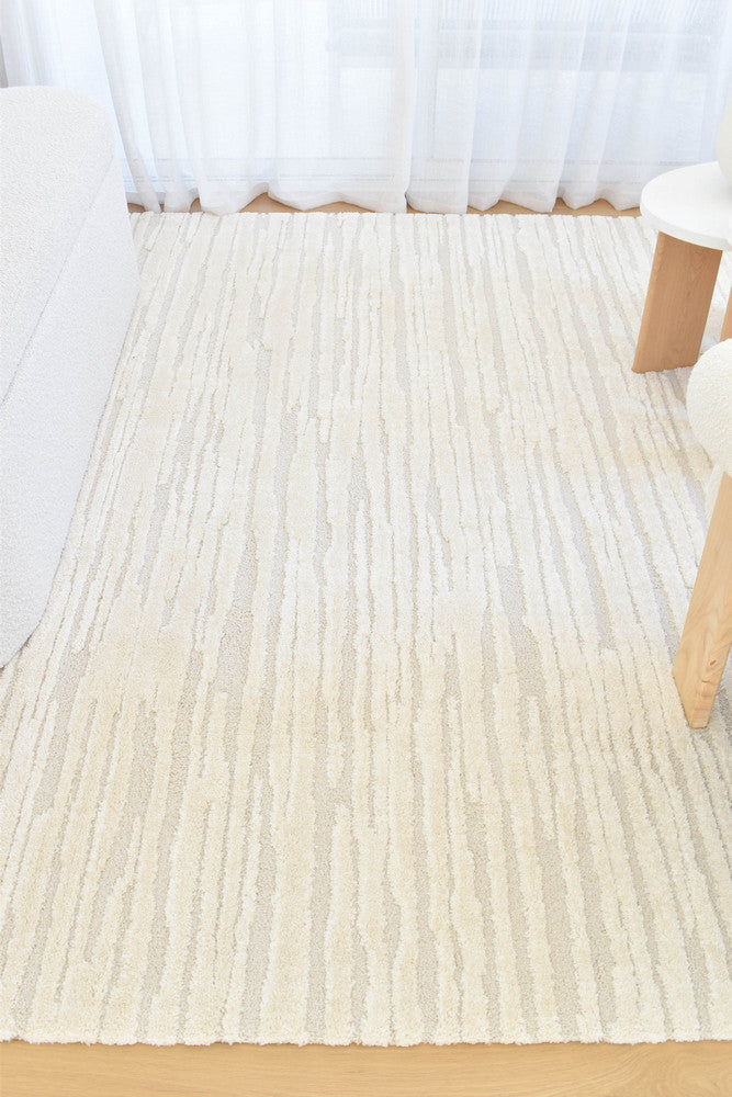 Coco Stripe Latte Modern Rug - Turkish-inspired modern rug from Treasures of Turkey