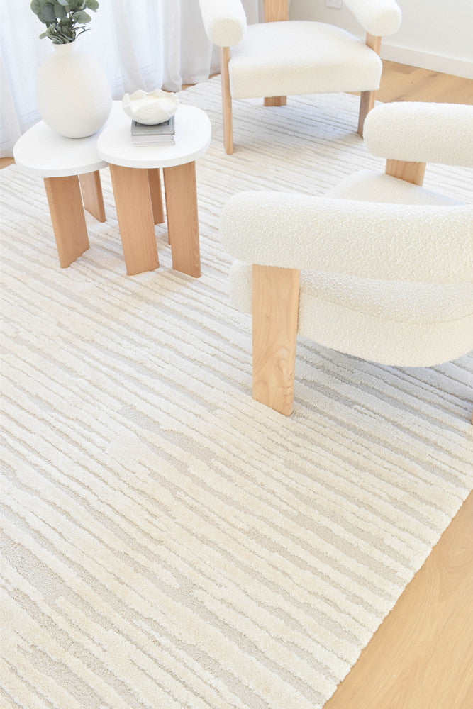 Coco Stripe Latte Modern Rug - Turkish-inspired modern rug from Treasures of Turkey