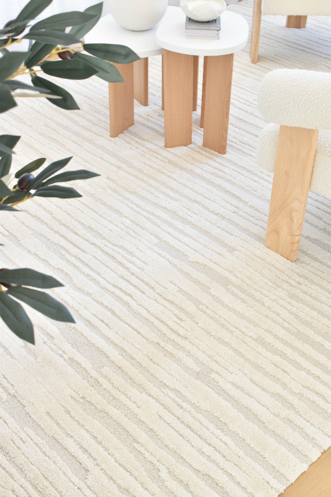 Coco Stripe Latte Modern Rug - Turkish-inspired modern rug from Treasures of Turkey