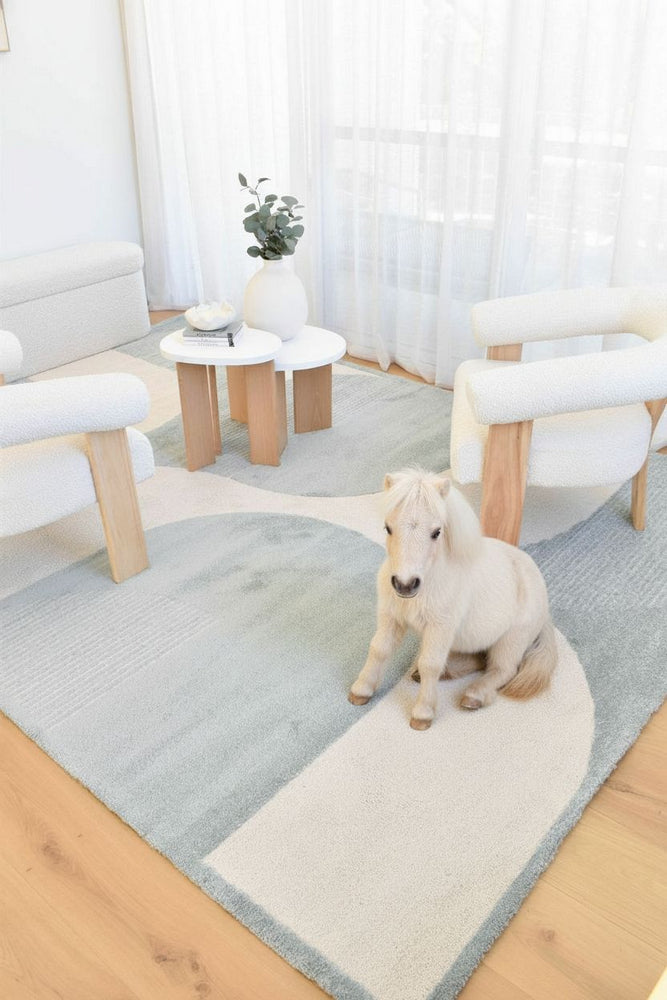 Coco Geometric Frost Blue Modern Rug - Turkish-inspired modern rug from Treasures of Turkey