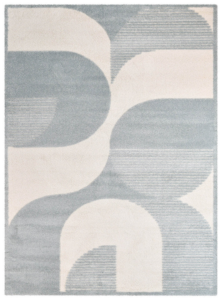 Coco Geometric Frost Blue Modern Rug - Turkish-inspired modern rug from Treasures of Turkey