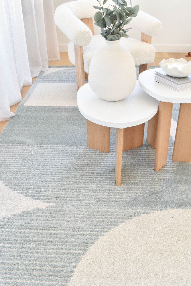 Coco Geometric Frost Blue Modern Rug - Turkish-inspired modern rug from Treasures of Turkey