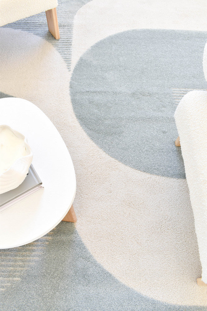 Coco Geometric Frost Blue Modern Rug - Turkish-inspired modern rug from Treasures of Turkey