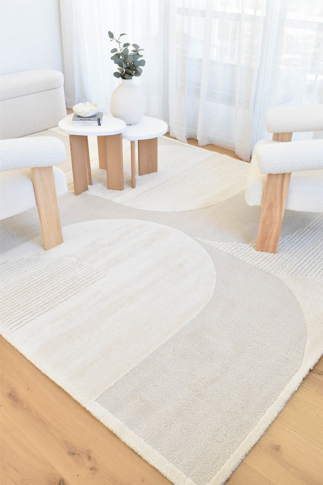 Coco Geometric Pearl Modern Rug - Turkish-inspired modern rug from Treasures of Turkey