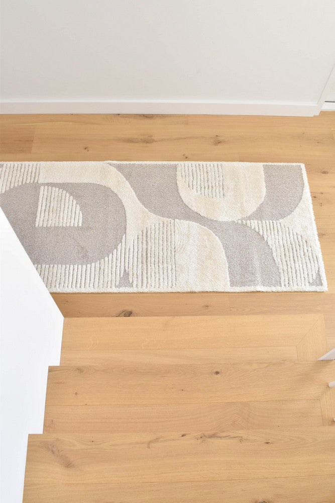 Coco Geometric Vintage Beige Modern Rug - Turkish-inspired modern rug from Treasures of Turkey