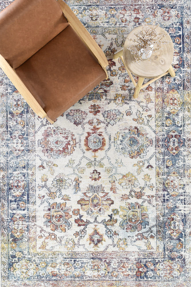 Casablanca Navy Cream Rug - Turkish-inspired modern rug from Treasures of Turkey