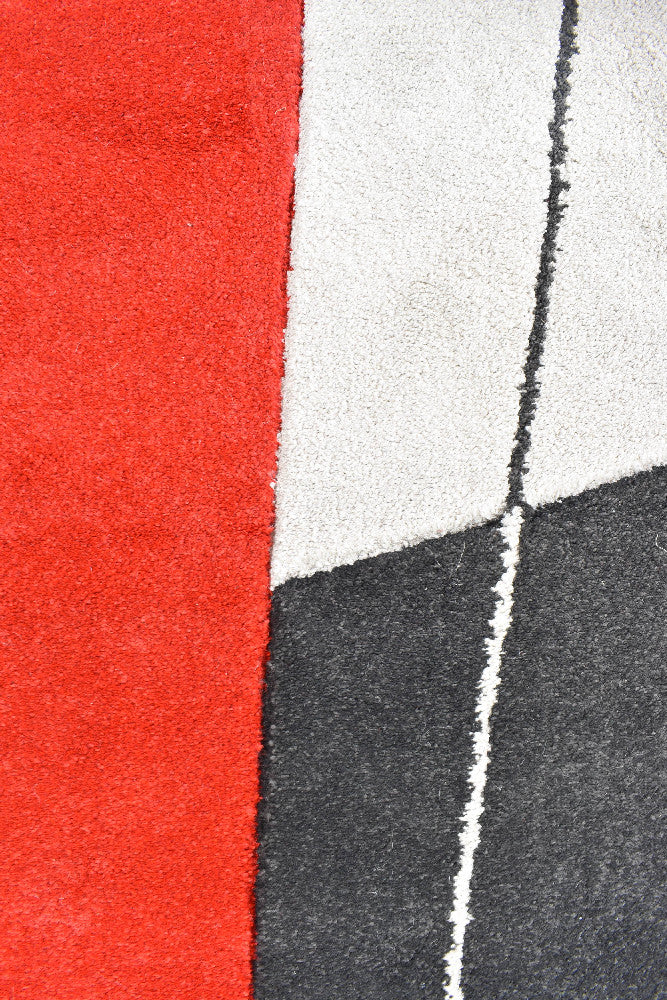 Aria Grey Red Rug - Turkish-inspired modern rug from Treasures of Turkey