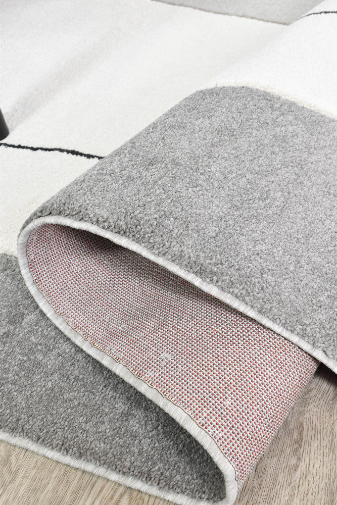 Aria Grey Red Rug - Turkish-inspired modern rug from Treasures of Turkey