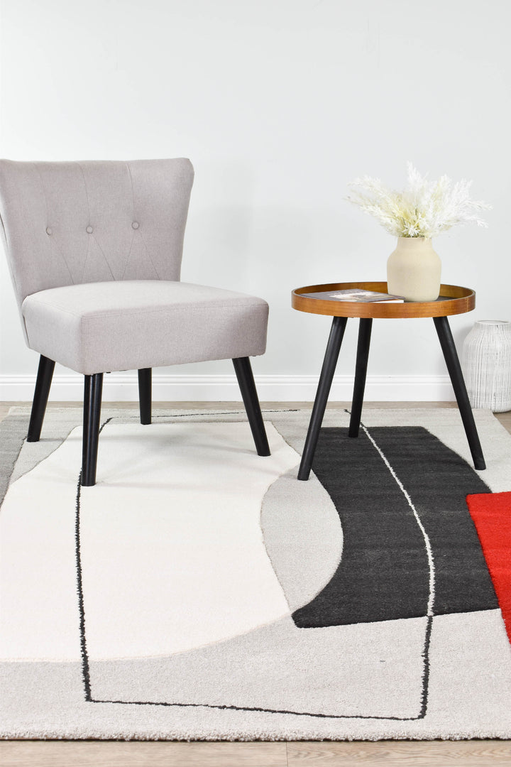 Aria Grey Red Rug - Turkish-inspired modern rug from Treasures of Turkey