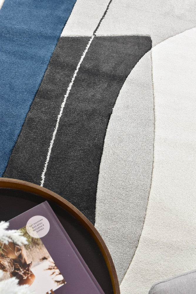 Aria Grey Blue Rug - Turkish-inspired modern rug from Treasures of Turkey
