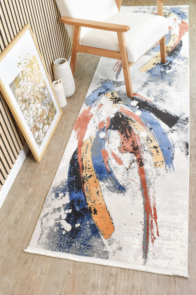 Eternal Fiesta Multi Colour Hallway Runner - Turkish-inspired hallway runner rug from Treasures of Turkey