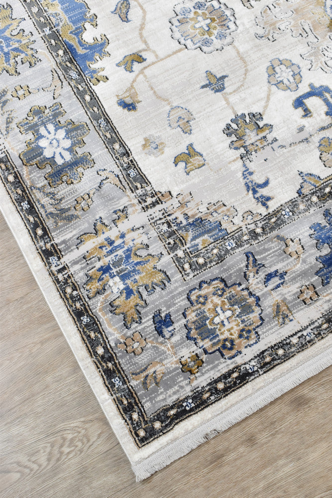 Eternal Vintage Grey Blue Modern Rug - Turkish-inspired modern rug from Treasures of Turkey