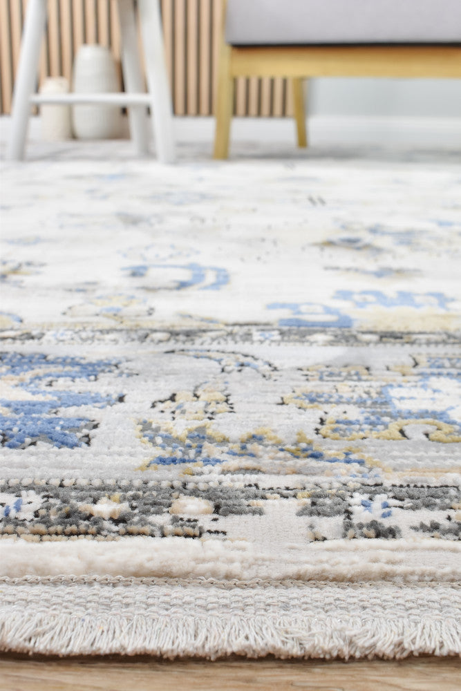 Eternal Vintage Grey Blue Modern Rug - Turkish-inspired modern rug from Treasures of Turkey